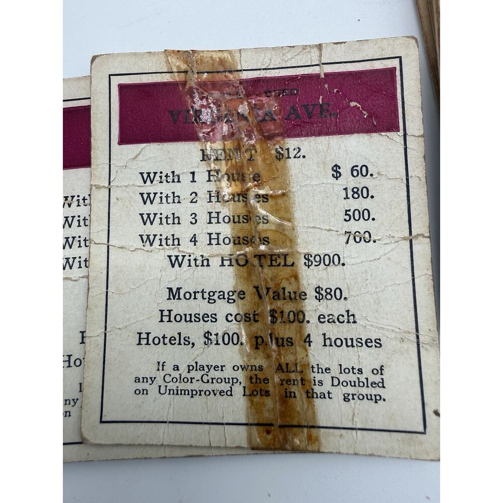 Vintage 1946-51 Parker Brothers Monopoly Game Great shape wood pieces no board - Picture 10 of 12